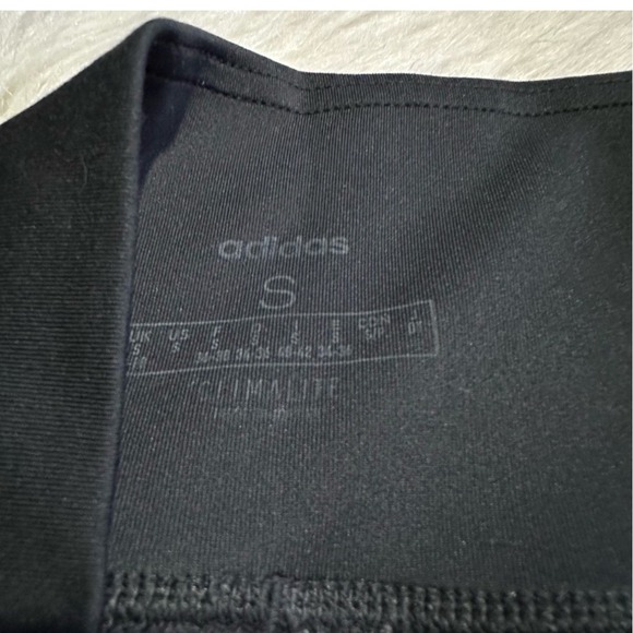 Adidas Leggings Pants Black Climalite 3 Stripe Pocket Athletic Workout Gym Small - Picture 4 of 5